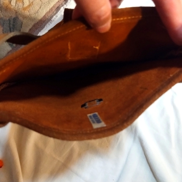 Vintage " 1970' s Brown Fringe Suede Shoulder Bag - Picture 4 of 12